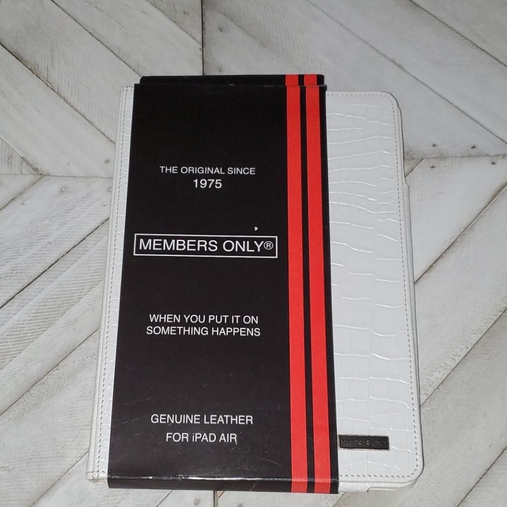 Members Only Genuine White Leather iPAD AIR Case